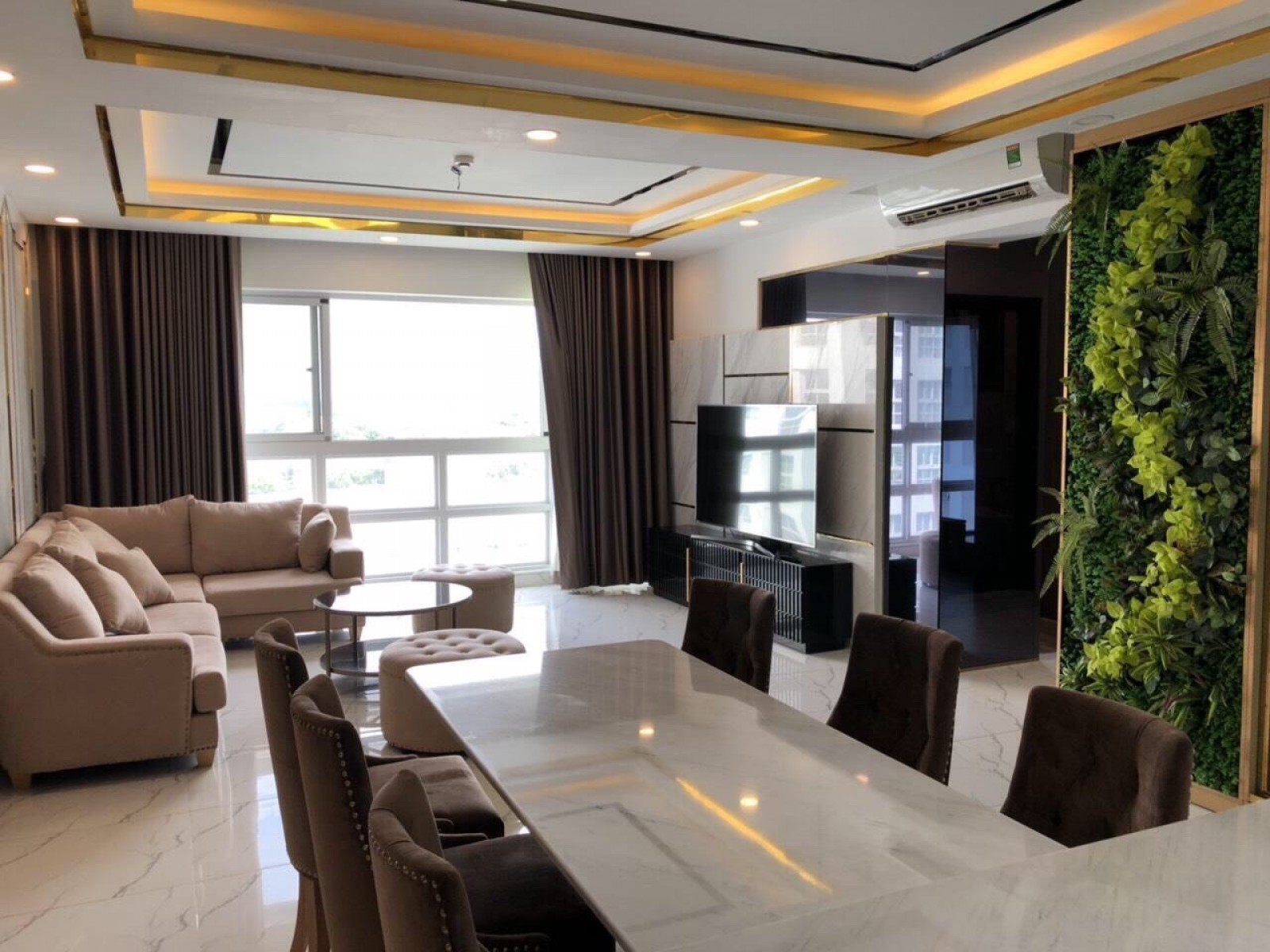 Cho thuê gấp căn hộ Grand Court 1, PMH, Q7, DT 147m2, giá chỉ 25 triệu/ tháng, nội thất đầy đủ , view kênh đào
